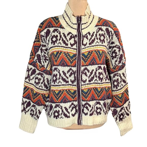 Sloan Rouge Southwestern Full Zip Cardigan Sz.XL Multi Knit Fair Isle Nordic - Picture 10 of 10